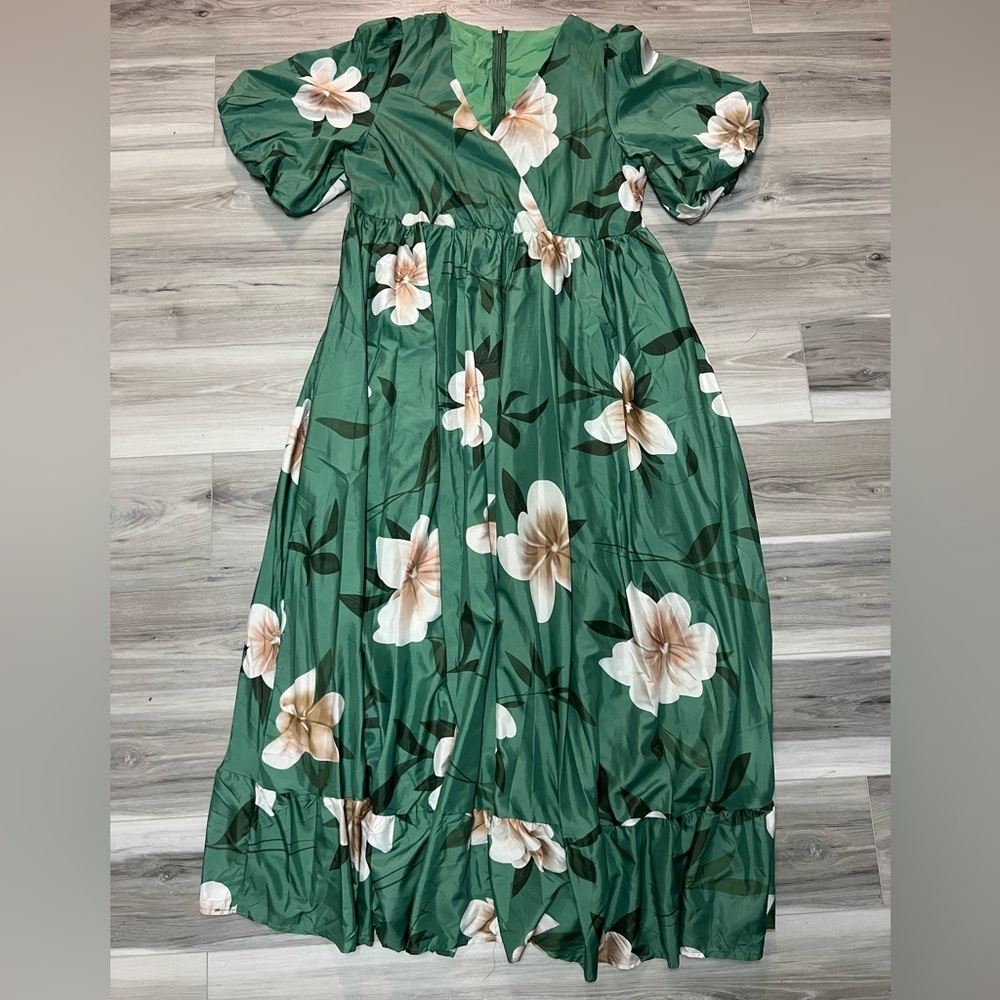 Floral Green Maxi Dress